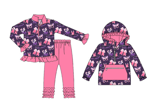 25.8.29 custom each style moq 5eta 4-6week Sibling Sisters bow baby girl long sleeve pants sets and top match family design