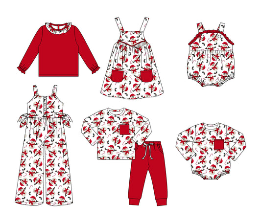 25.6.2 custom each style moq 5eta 4-6week Sibling Sisters Christmas deer red baby boy long sleeve pants sets and dress and short sleeve rompers and long romper and top and jumpsuit match family design