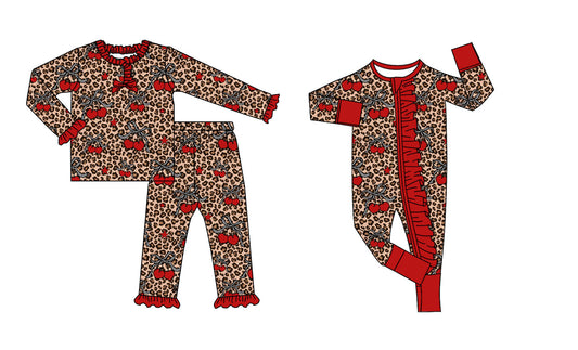 25.9.3 custom each style moq 5eta 4-6week Sibling Sisters love leopard bow baby girl clothes long sleeve pants sets and romper match family design