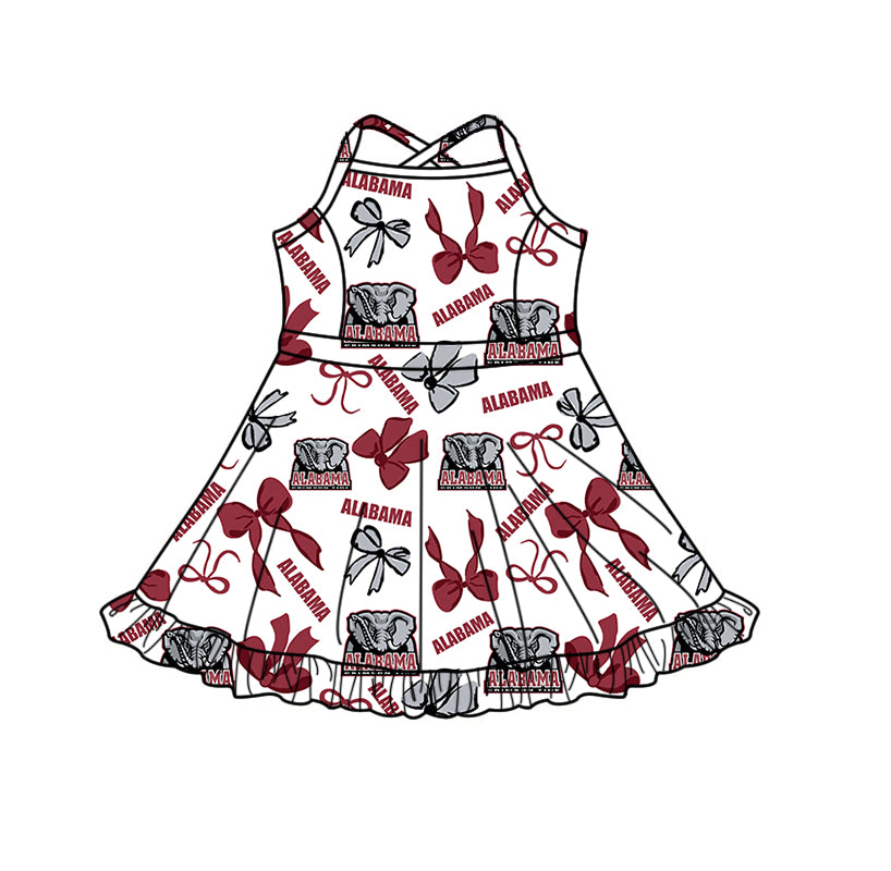 Custom moq 5 mix size milk silk summer teams Baby Girls Red Bow Vest Top Skirt Shorts Sets Sleeveless Yoga Knee Length Dresses Yoga Shorts