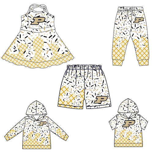 Custom summer teams baby girls clothes team white hooded long sleeve tops and short sleeve top and dress and pants and shorts-25.6.2