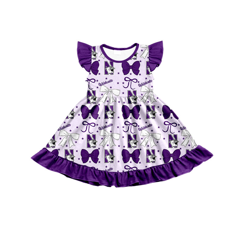 Custom moq 5 mix size milk silk summer teams baby girls clothes team bow purple sleeveless skirts sets and dress 1 and dress 2 and dress 3-25.6.27