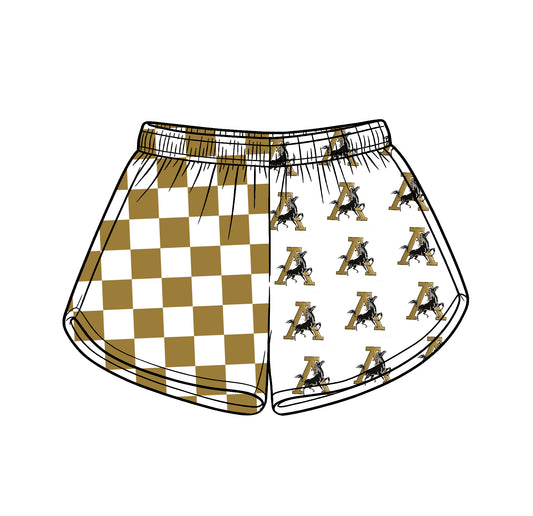 Custom moq 5 mix size milk silk summer teams Adult And Kids Checked Patchwork Summer Casual Shorts