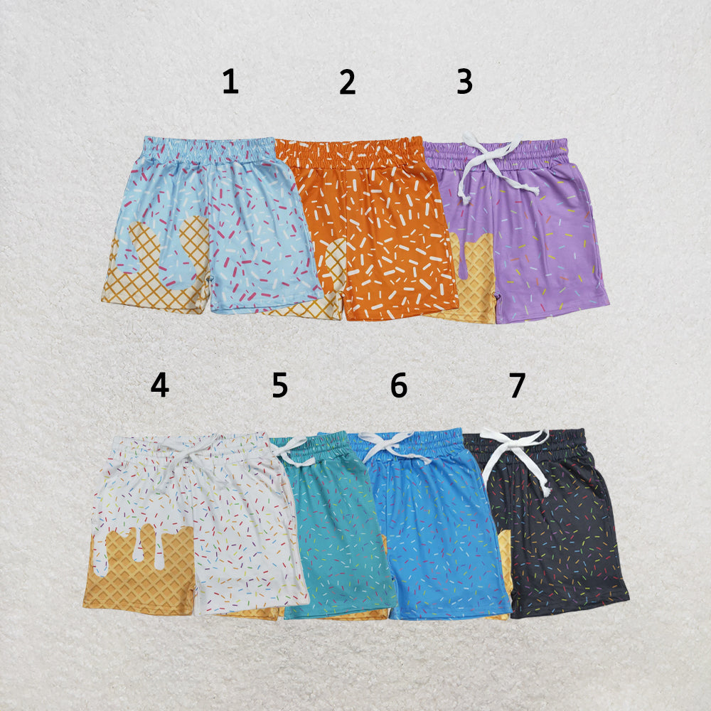 RTS NO MOQ Sibling milk silk Baby Boys Drip Sprinkles Daily Casual Summer Shorts