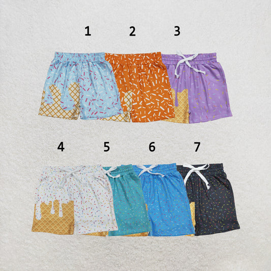 RTS NO MOQ Sibling milk silk Baby Boys Drip Sprinkles Daily Casual Summer Shorts