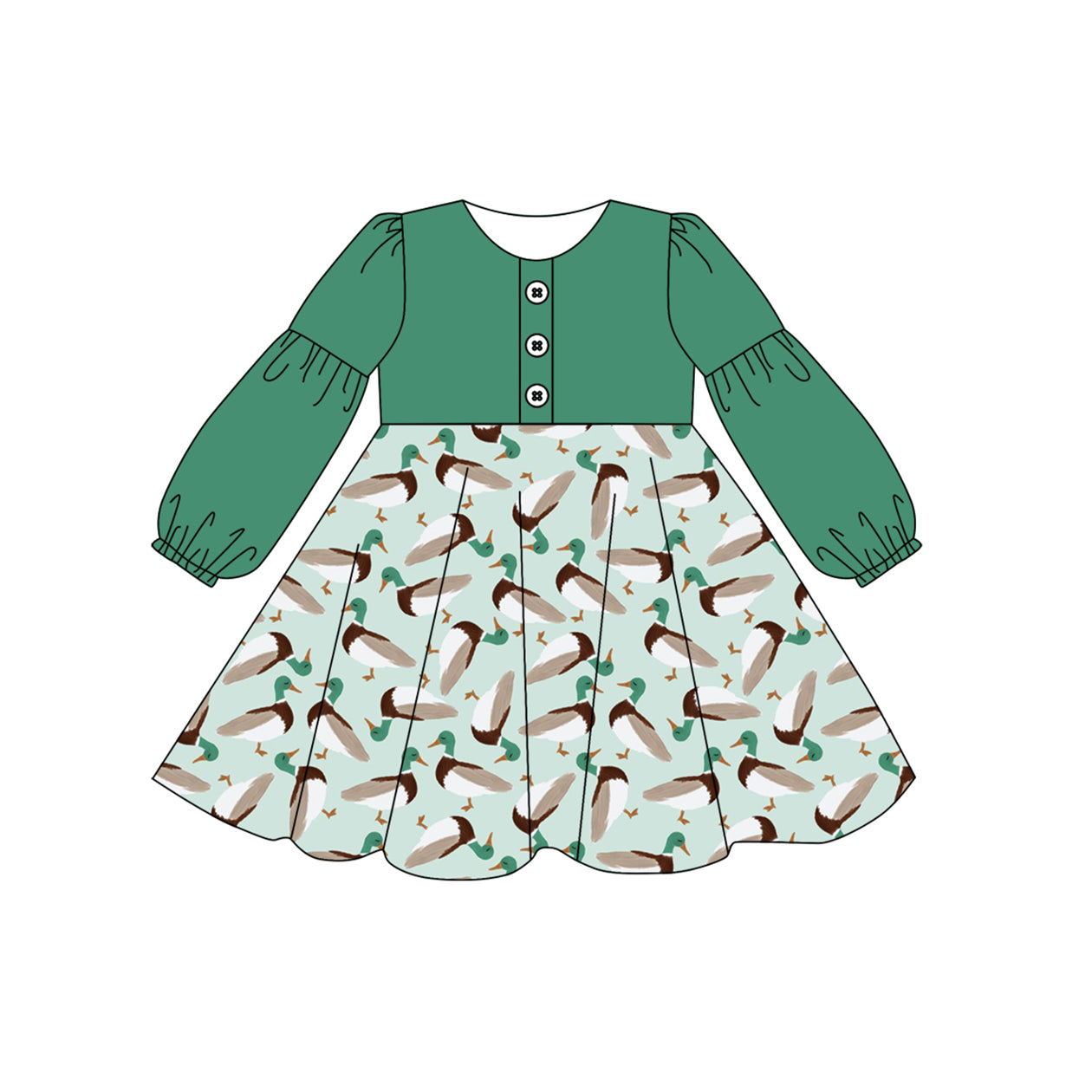 7.19 custom each style moq 5eta 4-6week Sibling Sister ducks green baby girls sets and dress and rompers match family design