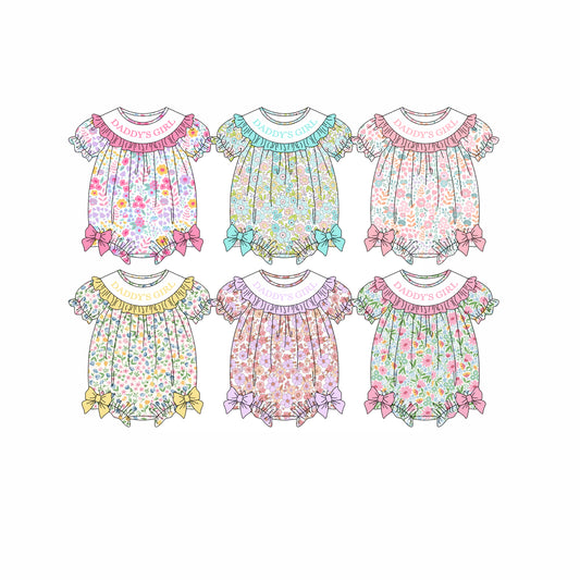 26.1.1 custom each style moq 5 eta 6-8week Sibling Sisters DADDY baby girl clothes short sleeve rompers 6 match family design