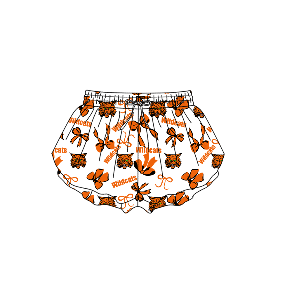 custom moq 5 mix size MSD072101 Baby Girls Bows Print Yoga Shorts Casual Active Wear Bottoms
