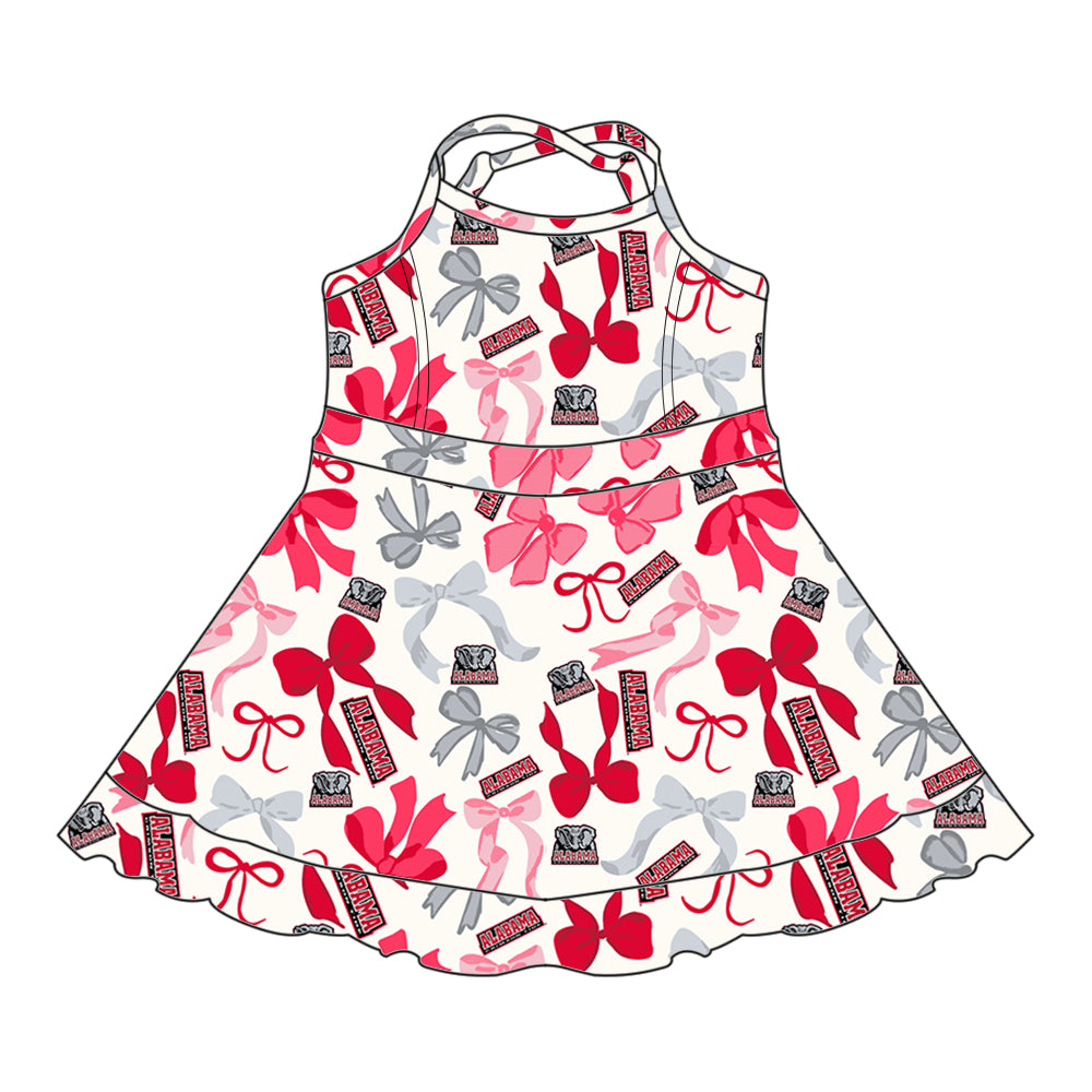 Custom moq 5 mix sizes summer teams baby girls clothes team red short sleeve skirts shorts sets dress 1 and dress 2 and dress 3 and dress 4-25.5.14