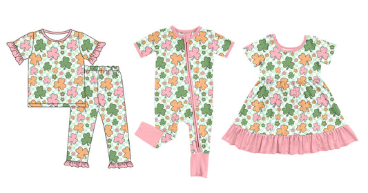 25.10.18 custom each style moq 5 eta 6-8week Sibling Sisters baby girl short sleeve pants sets and dress and rompers match family design