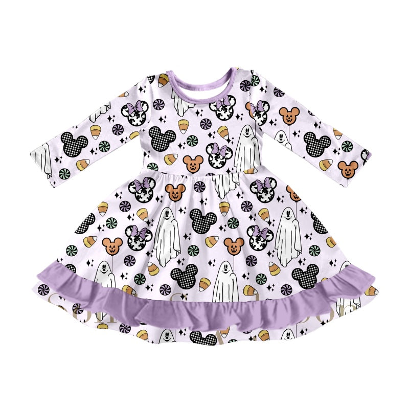 8.3  custom each style moq 5eta 4-6week baby girls clothes pumpkin purple long sleeve dress