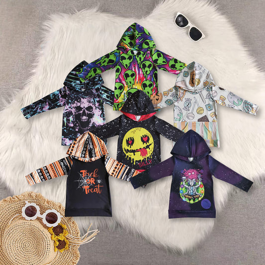 RTS NO MOQ Sibling baby boy girl clothes hooded long sleeved tops