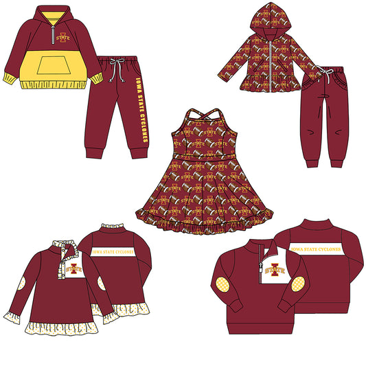 Custom moq 5 mix size milk silk summer teams baby girls clothes red hooded long sleeve pants sets and boy sets and dress and tops 2-25.8.22