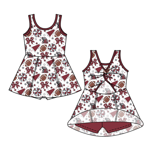 Custom moq 5 mix size milk silk summer teams Baby Girls Red Bows Shorts Knee-Length Dress Yoga Active Clothing
