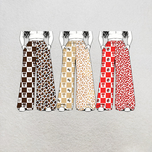 custom moq 5 mix size MSD0727002 Baby Kids Team Leopard Checked Patchwork Pants Casual Bottom
