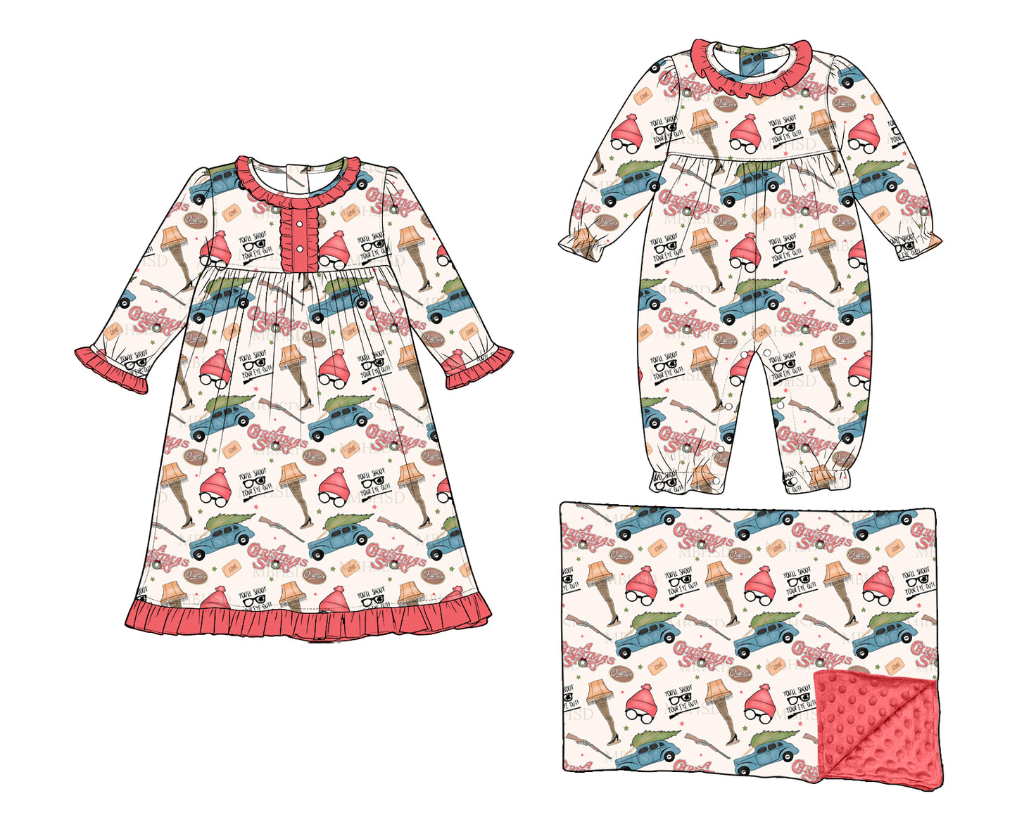 (Preorder new) No moq Baby Girls Print Long Sleeve  Rompers Dress Blankets Casual Outfit