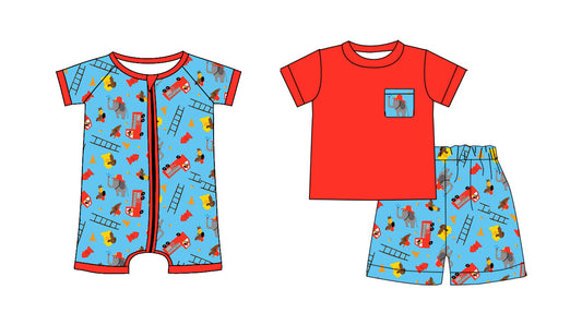 25.12.12 custom each style moq 5 eta 6-8week Sibling Sister red baby boy short sleeve shorts sets and romper match design