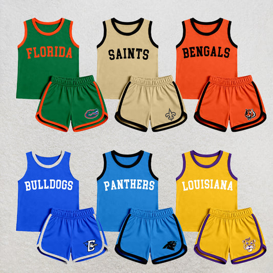 custom moq 5 mix size XY071402 Baby Sleeveless Tank Top Elastic Waist Shorts Team Casual Outfit