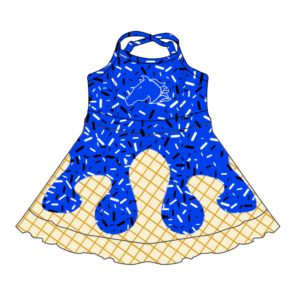 Custom moq 5 mix size milk silk baby girls clothes team blue hooded long sleeve tops and skirt and dress and shorts 1 and shorts 2-25.7.5