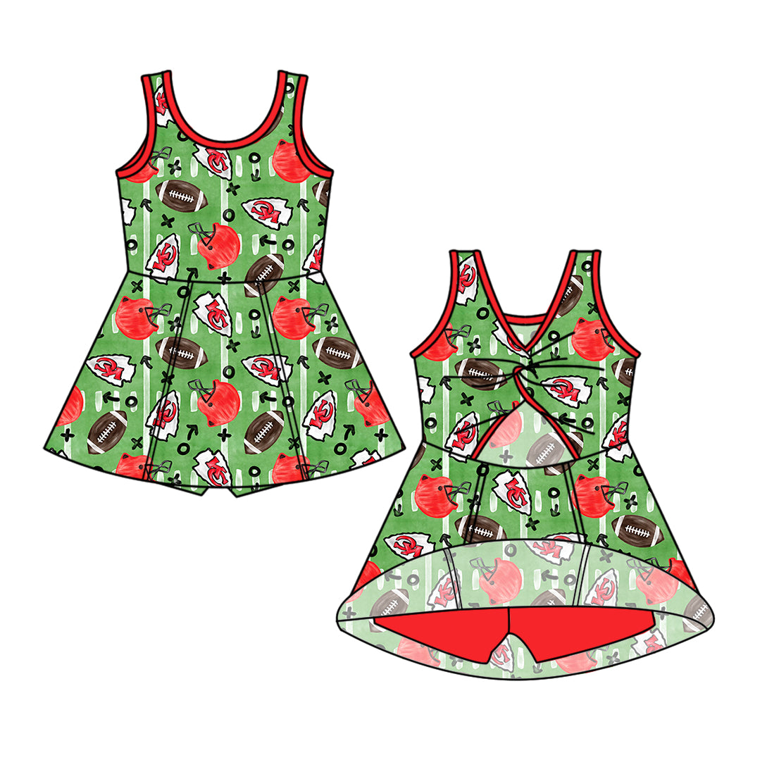 Custom moq 5 mix size milk silk summer teams Baby Girl Green Sleeveless Top And Shorts Set Sleeveless Skirt Set Yoga Dress Romper
