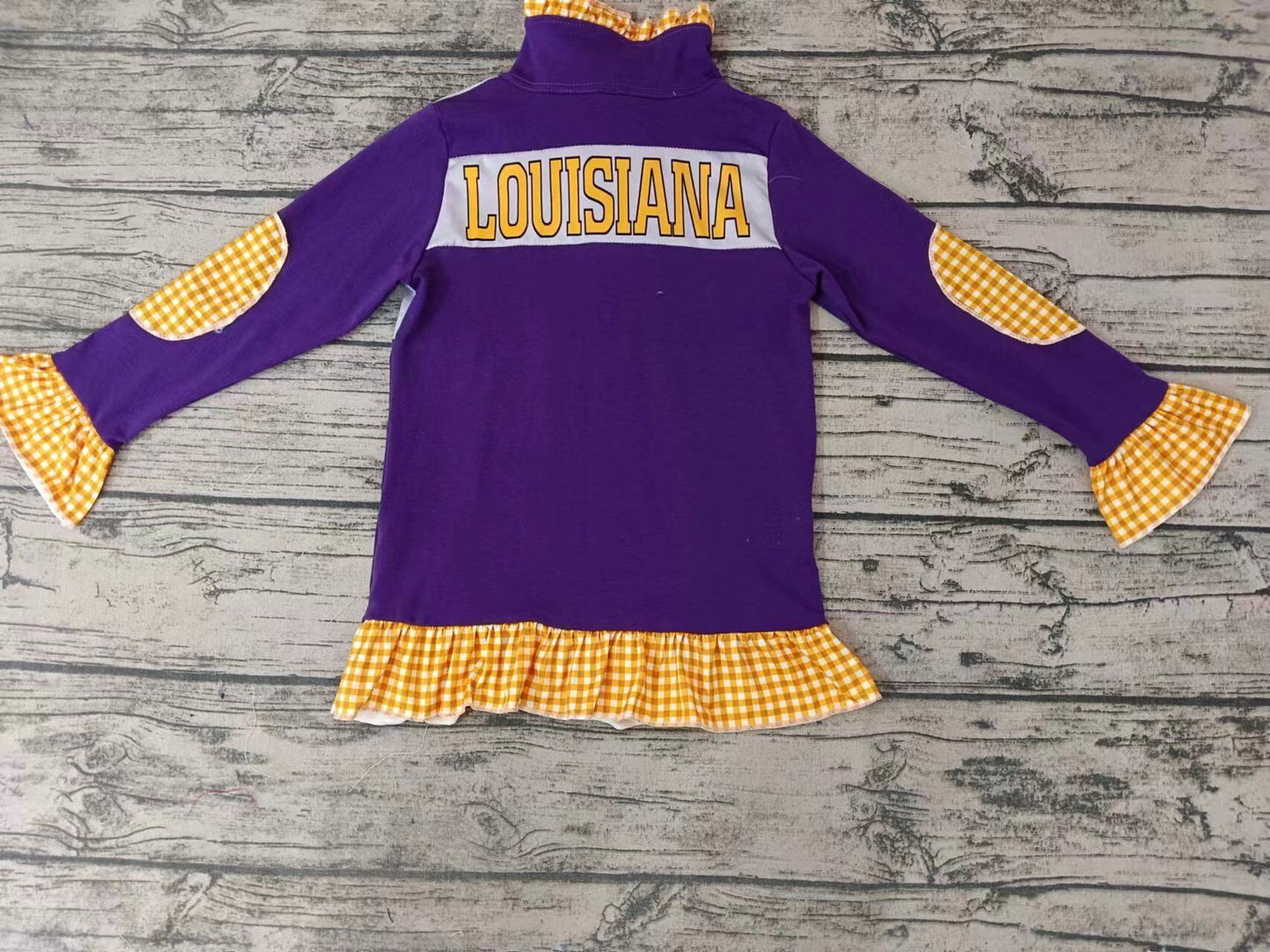 Girls purple long sleeve louisiana top moq 5