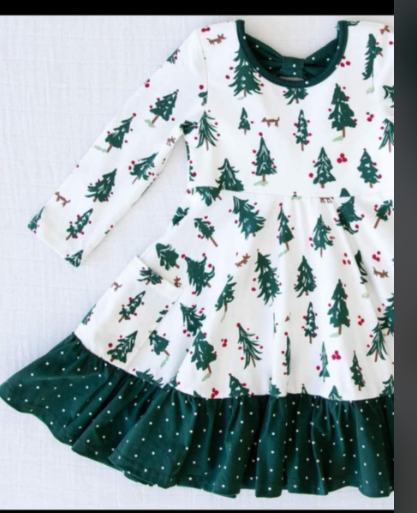 custom moq 5 eta 6-7weeks Christmas Tree Long Sleeve Dress