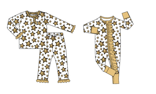 25.8.28 custom each style moq 5eta 4-6week Sibling Sisters stars baby girl clothes long sleeve pants sets and romper match family design