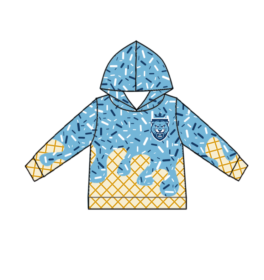 Custom moq 5 mix size milk silk baby girls clothes team sky blue hooded long sleeve tops and shorts and jacket and top 2-25.7.28