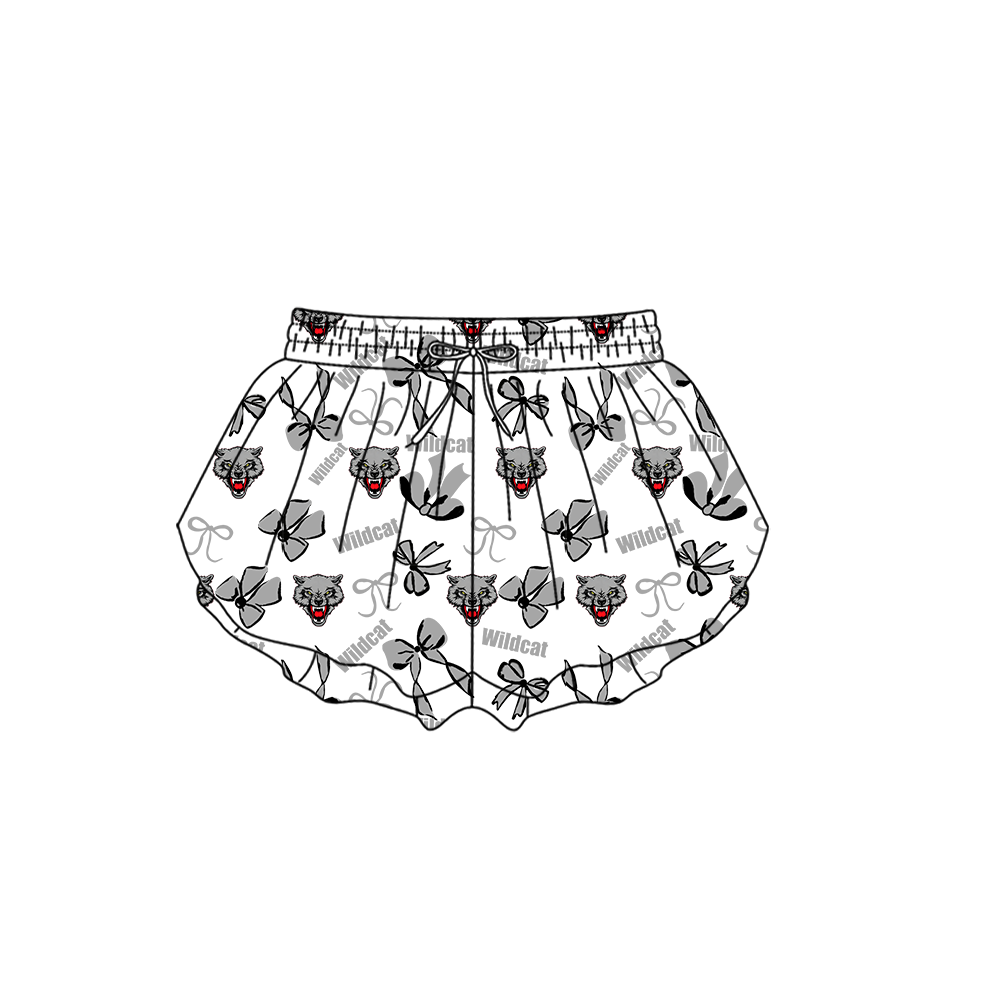 custom moq 5 mix size MSD072201 Baby Girls Bows Print Yoga Shorts Casual Active Bottoms