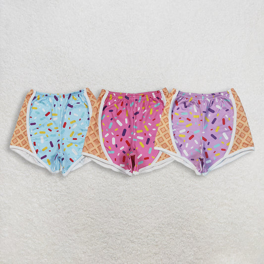 RTS NO MOQ Sibling Baby Girls Ice Cream Drip Yoga Shorts Bottoms