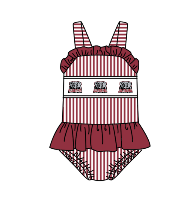Custom moq 5 mix size milk silk summer teams Baby Girl Red Two-Piece Swimsuit Set One Piece Swimsuits Boys Swim Trunks