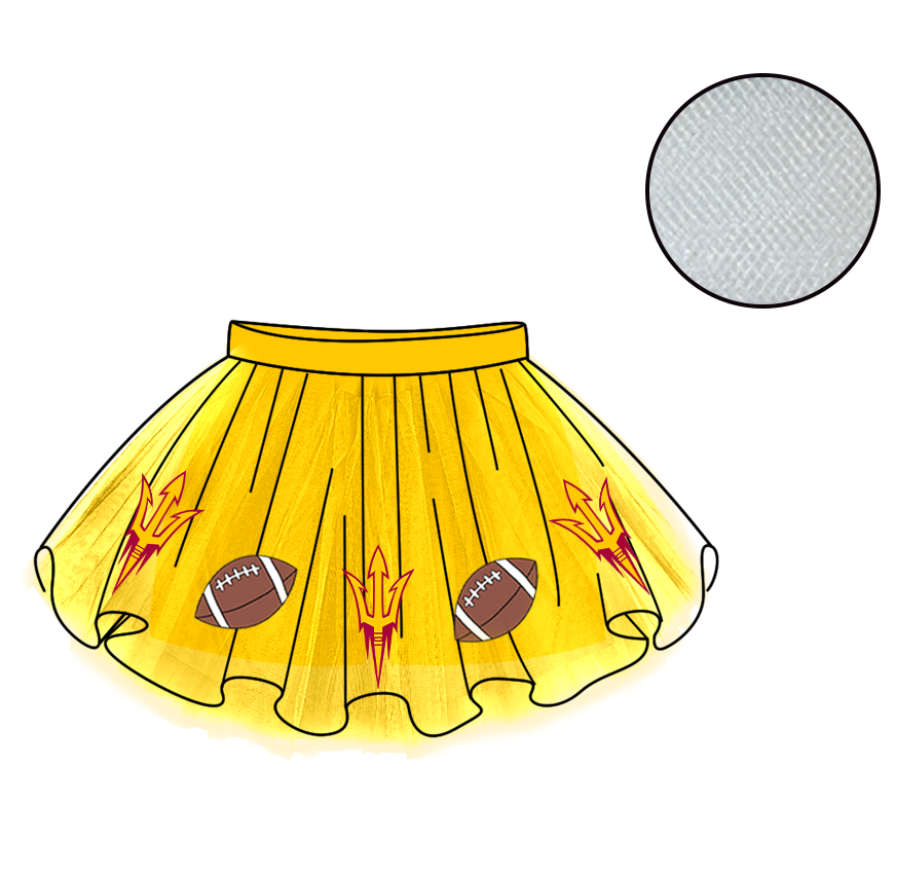Custom moq 5 mix size milk silk summer teams Baby Girl's Yellow Mesh Skirt Summer Outfit Team Clothing