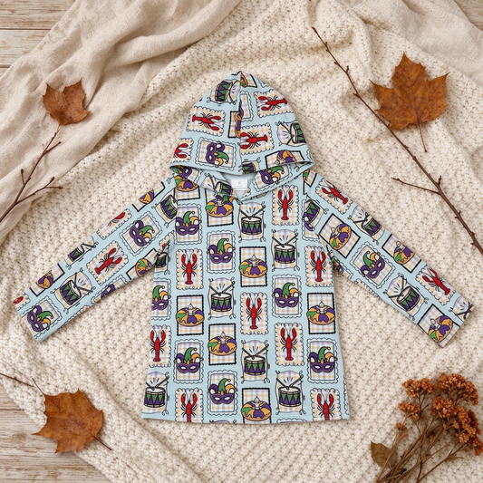 NEW RTS NO MOQ milk silk BT1968 Baby Boys Crayfishes Checked Long Sleeve Hoodies Top