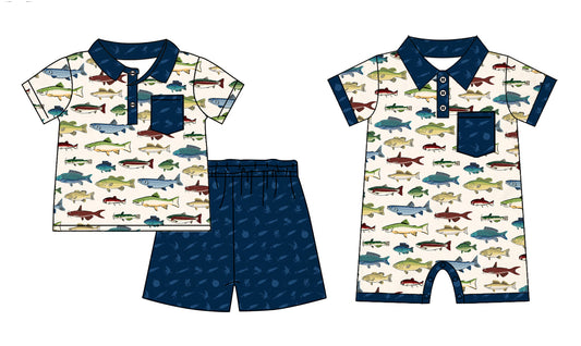 12.13 custom each style moq 5eta 4-6week Sibling Sister fish baby boy short sleeve shorts sets and rompers match design