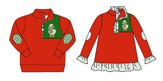25.7.21 custom each style moq 5eta 4-6week Sibling Sister Christmas red baby boy long sleeve top 1 and top 2 match family design
