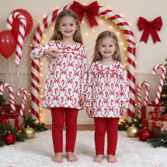 RTS Sibling baby girls clothes Christmas long Sleeve pants sets and dress