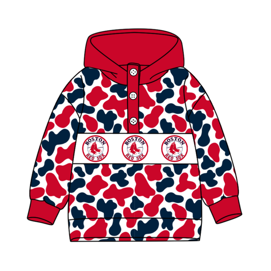 2-Custom moq 8 mix size milk silk summer team baby boy clothes camouflage red hooded long sleeve top-25.10.9