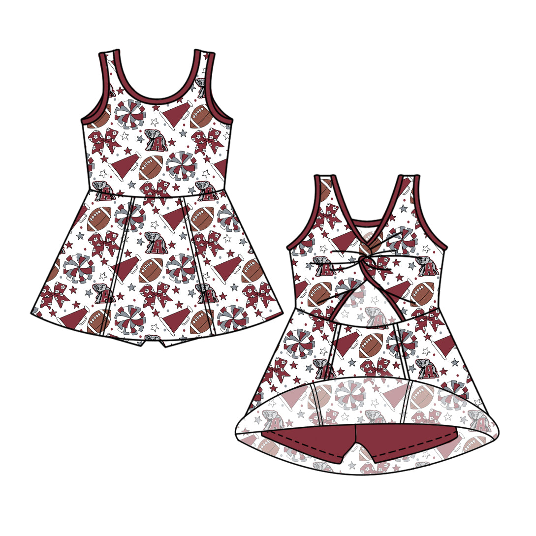Custom moq 5 mix size milk silk summer teams Baby Girls Stars Bows Shorts Knee-Length Dress Yoga Active Clothing