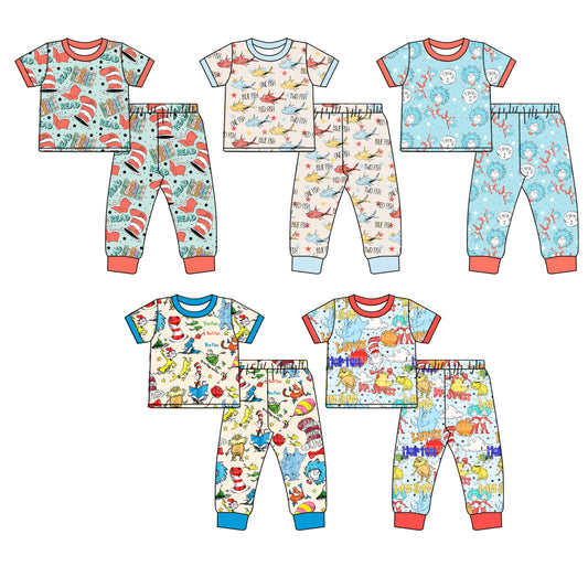 25.10.29 custom each style moq 5 eta 6-8week Sibling Sisters baby boy short sleeve pants sets 5 match family design