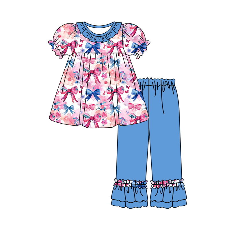 10.25 custom each style moq 5eta 4-6week Sibling Sister bwo blue and purple baby girl sets and dress and rompers match family design