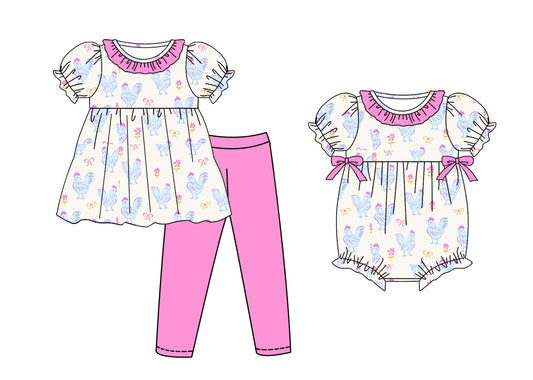 25.10.25 custom each style moq 5 eta 6-8week Sibling Sisters baby girl clothes short sleeve pants sets and romper match family design