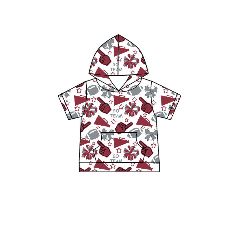 Custom moq 5 each style summer teams baby girls clothes team hooded long sleeve tops and short sleeve top and dress and shorts-25.6.12