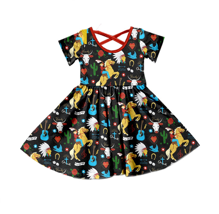 8.17 custom each style moq 5eta 4-6week Sibling Sister catcus red baby girls short sleeve sets and dress and rompers match family design