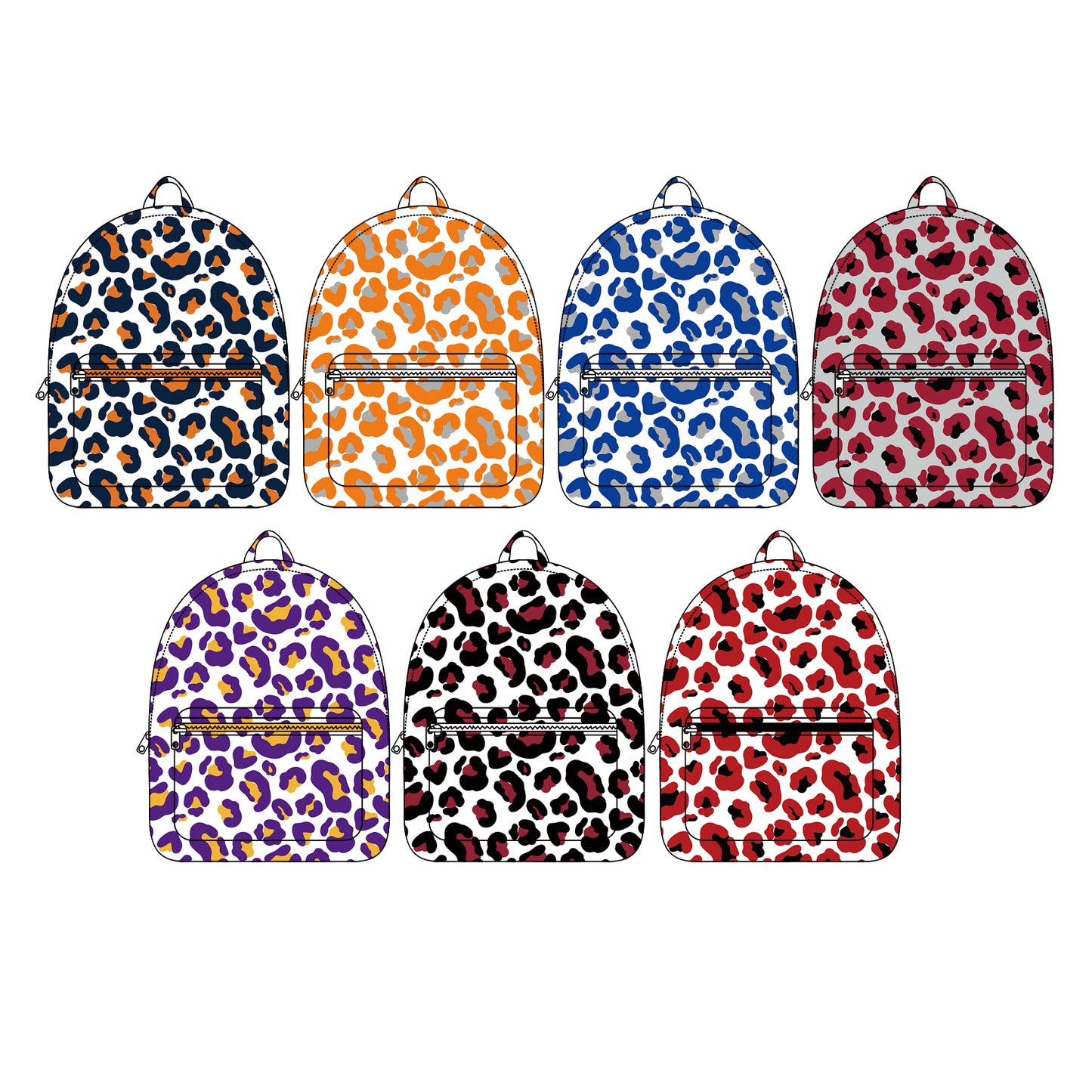 (Preorder new) No moq baby Vibrant Multi‑Color Leopard Print Children Backpack