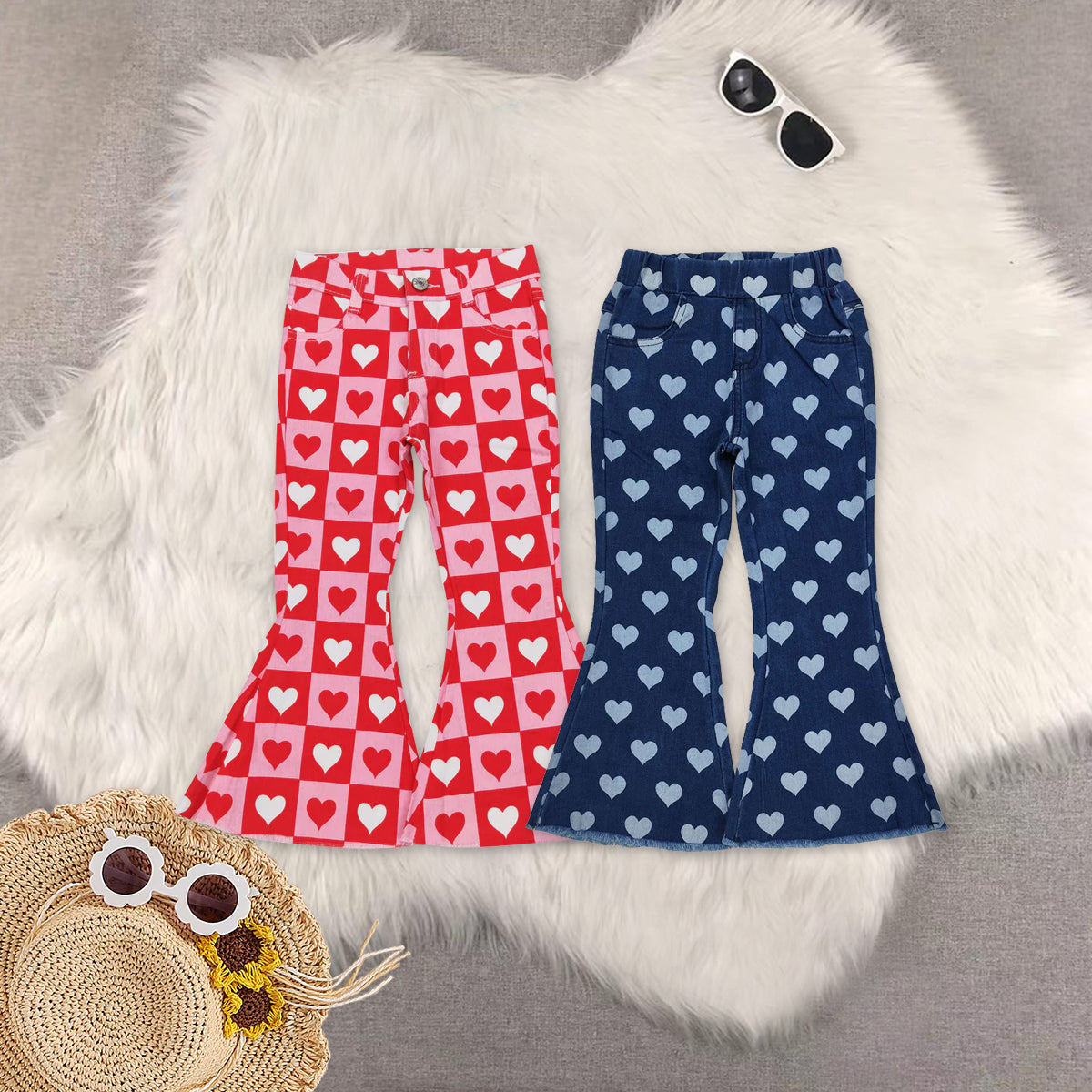 RTS NO MOQ Sibling Baby Girls Clothes Jeans: Flared & Ripped