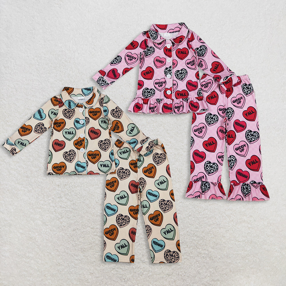 12/18m-7/8t RTS NO MOQ Sibling Baby boys clothes valentine love long sleeve pants sets
