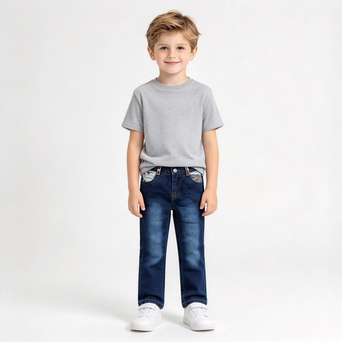 RTS NO MOQ Sibling Denim Baby Boys Straight Leg Denim Jeans