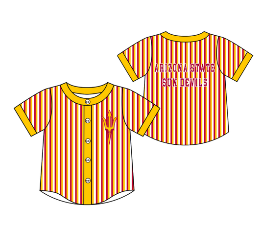 Custom moq 5 mix size milk silk summer teams Orange Striped Short-Sleeved Button-Down Shirt for Baby Boy Summer Outfit