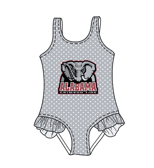 Custom moq 5 mix size milk silk summer teams Grey Baby Girl Sleeveless Polka Dot Lace Onesie Swimsuit Cute Summer Beachwear for Little Girls