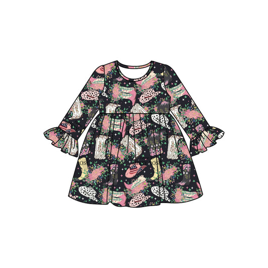 8.6  custom each style moq 5eta 4-6week baby girls clothes boots hats catcus long sleeve dress